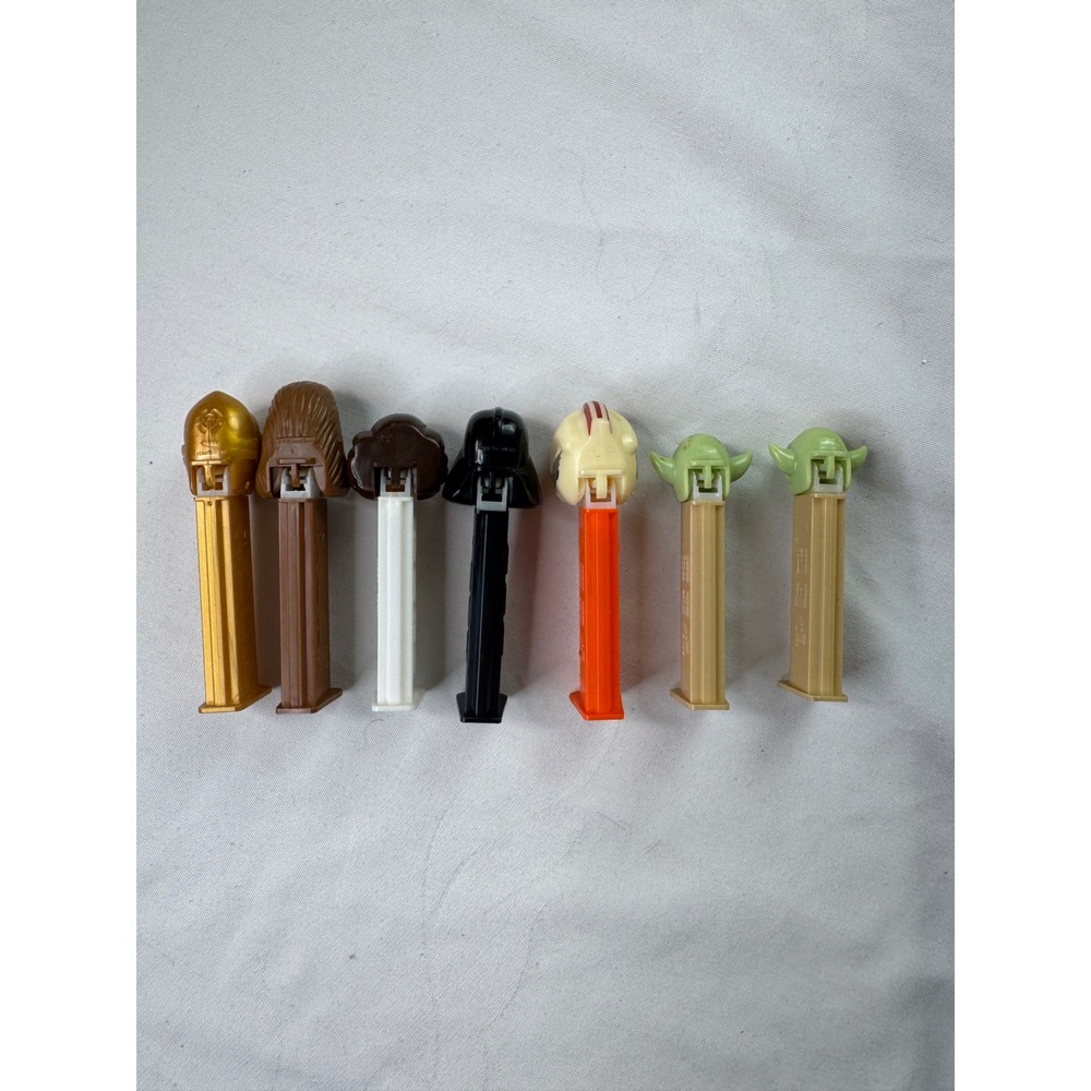 Star Wars Pez Dispenser Lot of 7 Yoda Darth Vader Princess Leia Chewbacca C-3PO - Picture 8 of 16